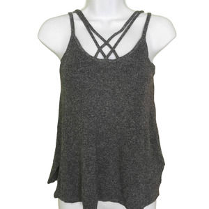 American Eagle Outfitters Soft Warm Gray Knit Tank Top Women Size S Petite